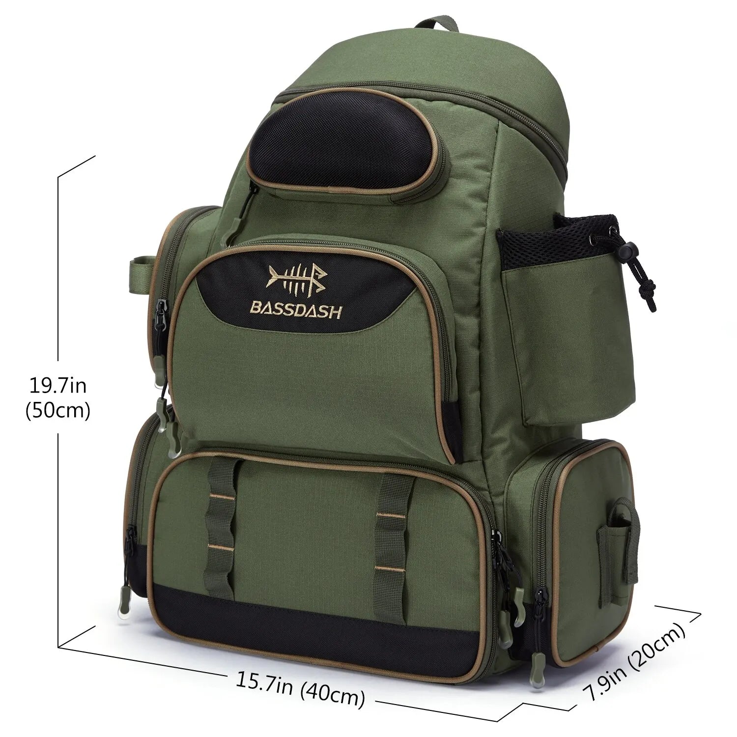 Lightweight Tactical Fishing Tackle Backpack – Multifunctional Tackle Bag with MOLLE, Rod Holders & Rain Cover