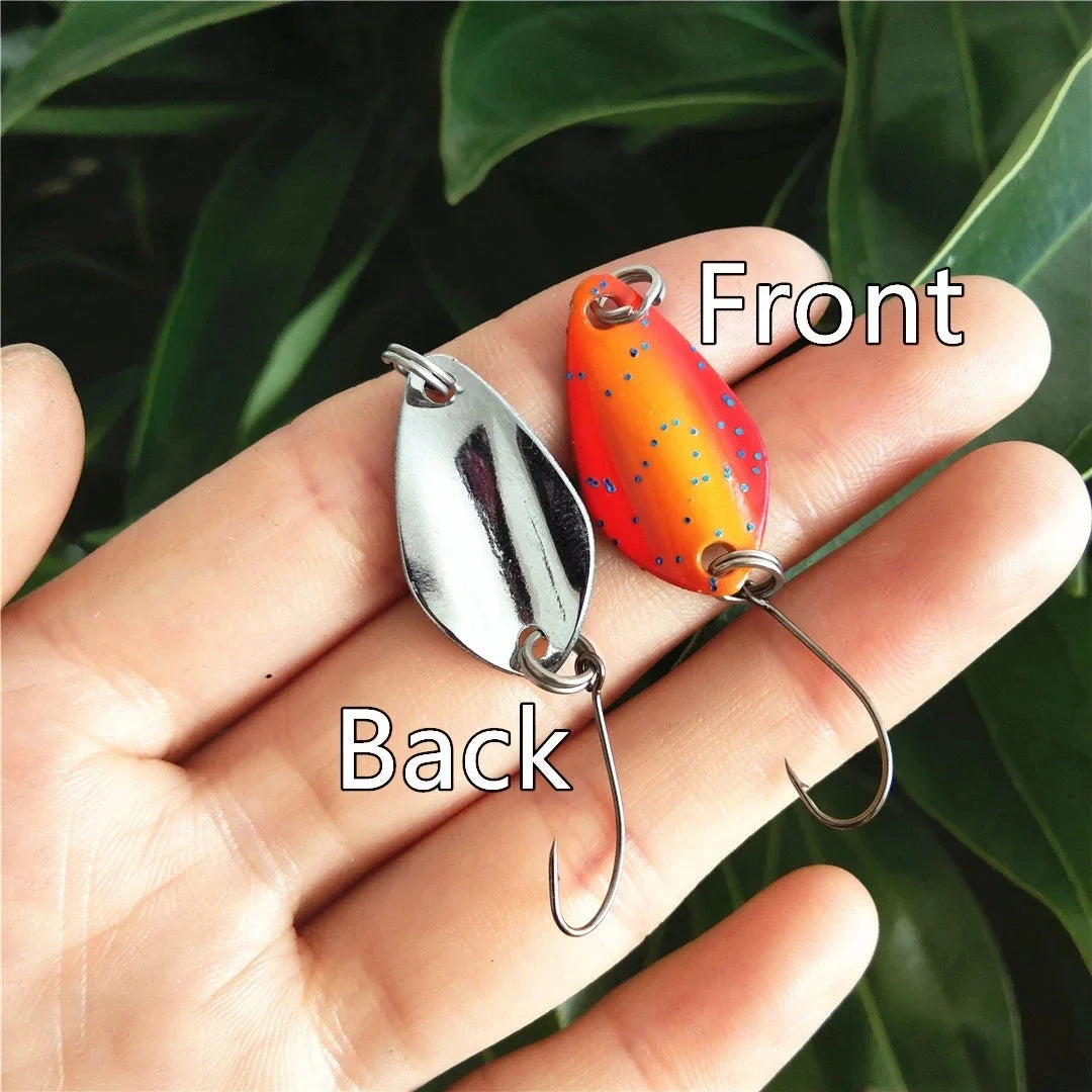 6pcs 1g 2g Fishing Spoons Metal Trout Lures Small Hard Bait Spinner Fishing Spoon with Single Hook