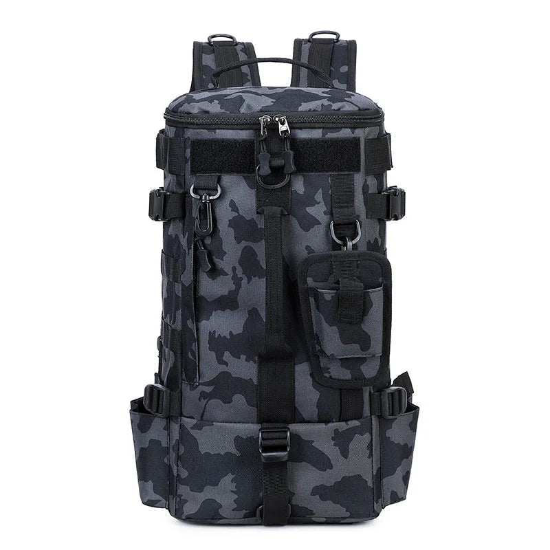 Tactical Fishing Backpack with Rod Holders – Waterproof MOLLE Tackle Bag for Camping, Hiking & Travel