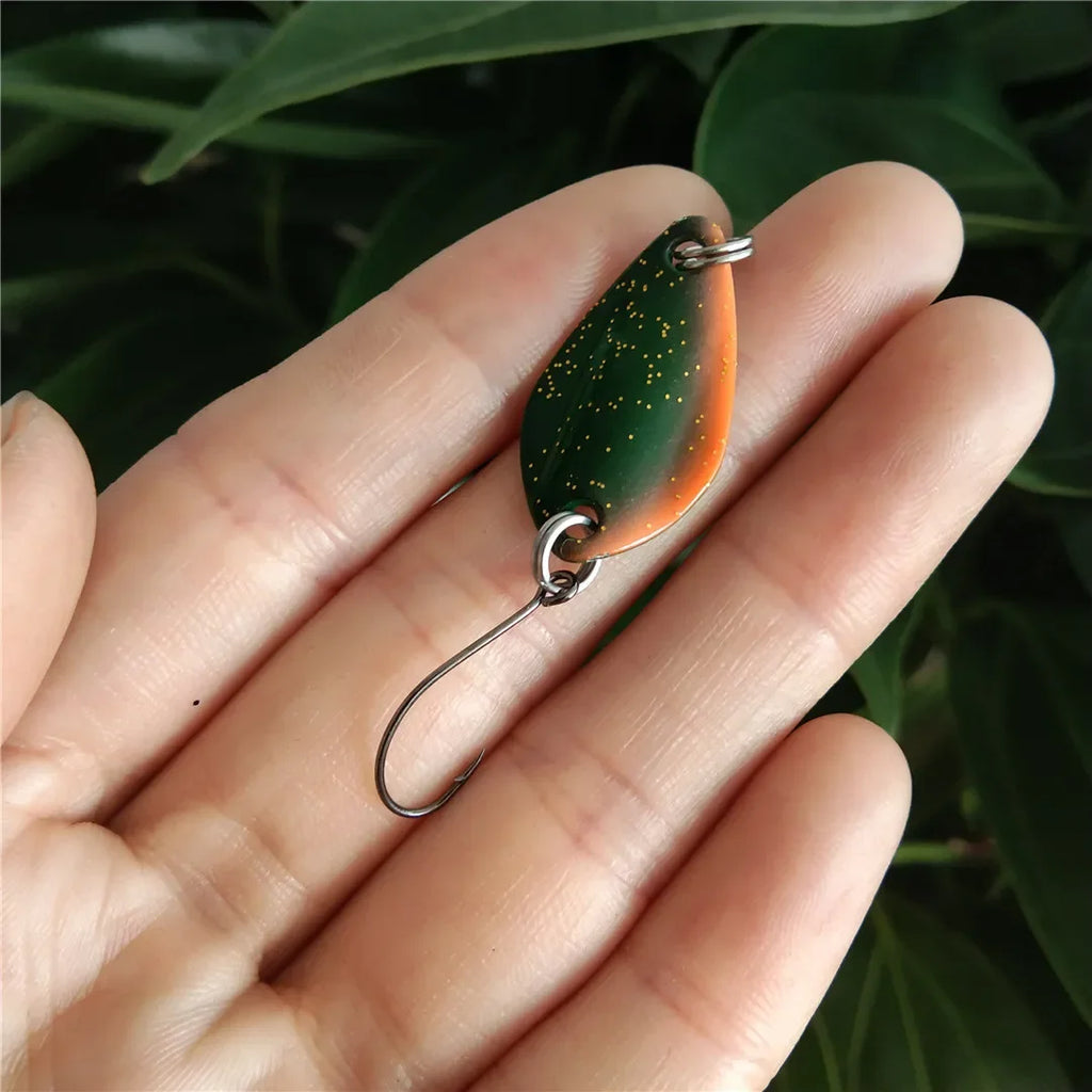 6pcs 1g 2g Fishing Spoons Metal Trout Lures Small Hard Bait Spinner Fishing Spoon with Single Hook