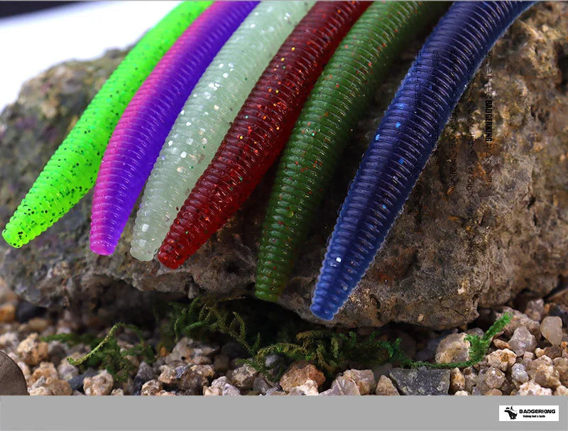Length 14cm/5 inches Weight 11g/.38 Ounce Stick Bait Fishing Worm For Neko Rig, Wacky Rig, Weightless Rig, Weedless Rig Soft Silicone Gemany Material Tough Soft Plastic