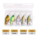 Agoie 5pcs Jointed Crankbait Deep Diving Lure 105mm 15g Floating Wobbler with Rattles for Bass Pike Zander Hard Bait Fishing Set