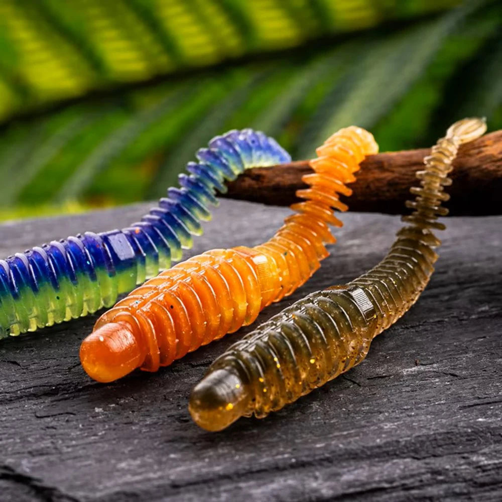 FishTrip 10pcs Soft Plastic Fishing Lures Worms Bait TPE Swimbaits for Ned Rig Hook Saltwater Fishing Tackle Trout Wobblers Carp