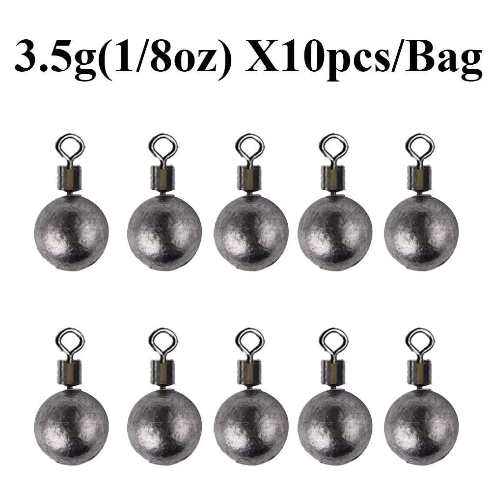 10pcs/Lot Fishing Weights Sinkers 3.5g 5g 7g 10g 14g 20g Fishing Sinker Carp Fishing Tackle Accessories