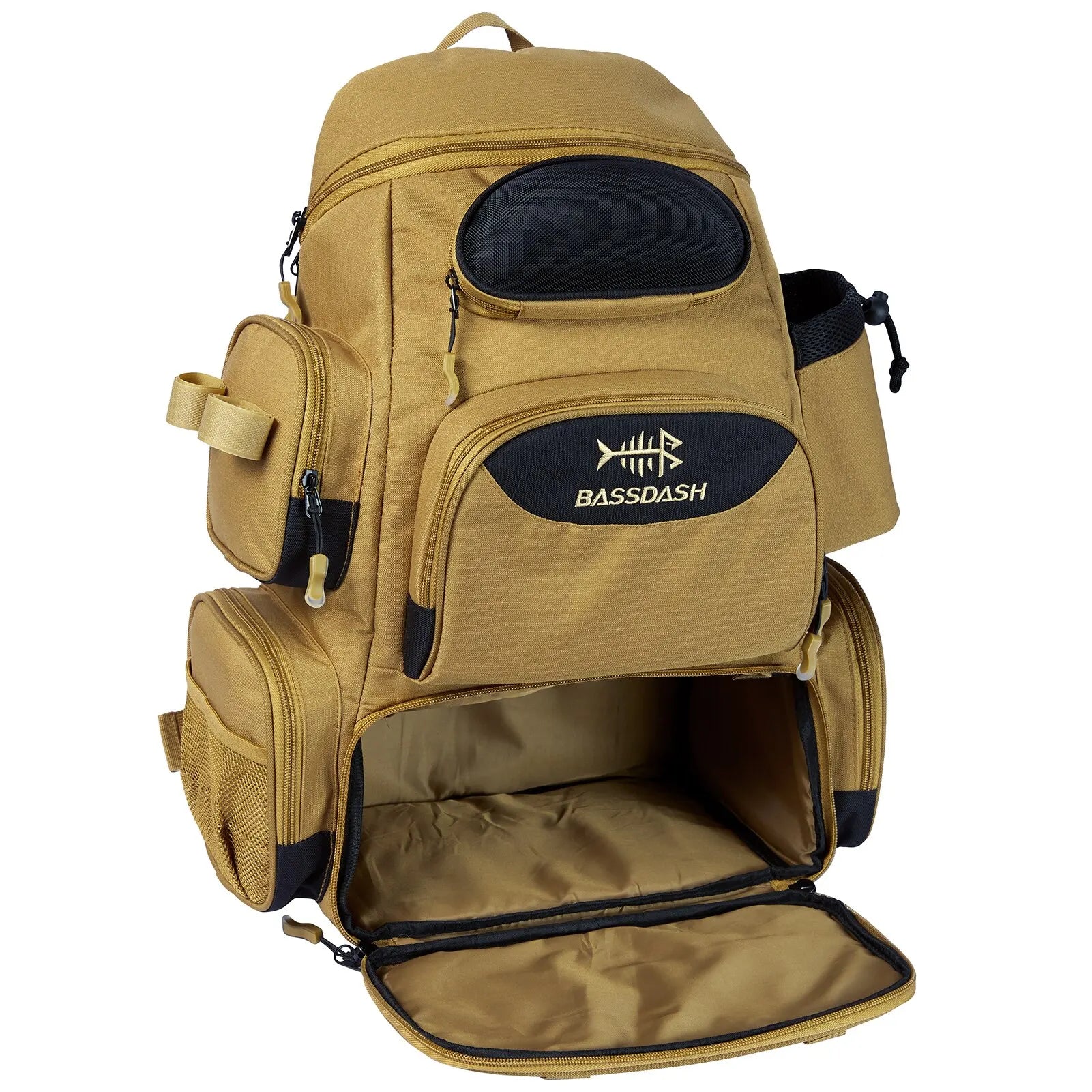Lightweight Tactical Fishing Tackle Backpack – Multifunctional Tackle Bag with MOLLE, Rod Holders & Rain Cover