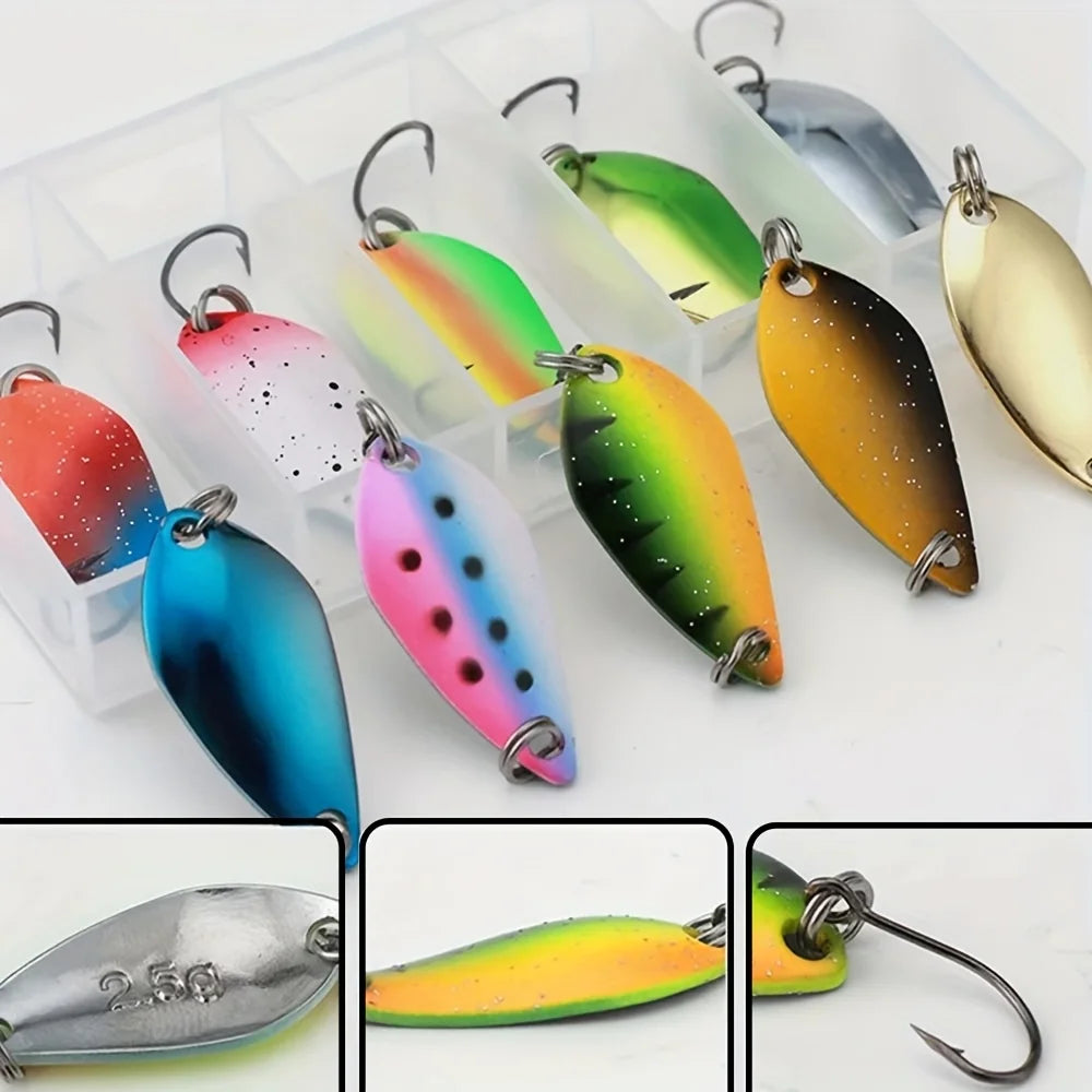 Assorted Metal Spoon Lures Set, 10/43 Pieces Colorful Fishing Spoon Baits, Trout Bass Salmon Fishing Artificial Lures