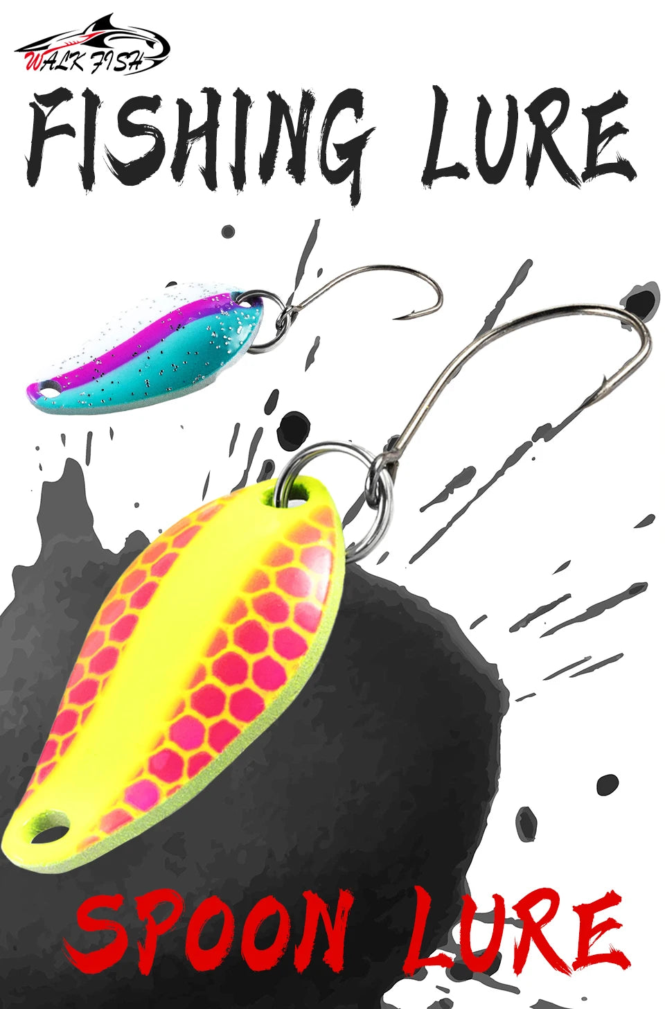 WALK FISH 1PCS 2g/25mm Metal Trout Spoon Bait Fishing Lure Hard Bait Lures With Single Hook Trout Perch Chub Salmon