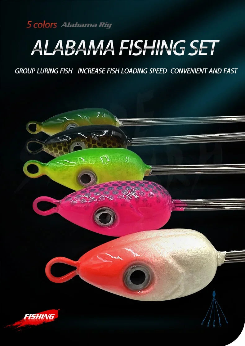 5 Arms Alabama Fishing Accessory for Bass Fishing with Barrel Swivels Bait Accessory