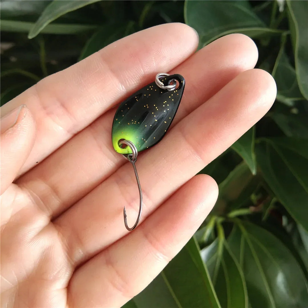 6pcs 1g 2g Fishing Spoons Metal Trout Lures Small Hard Bait Spinner Fishing Spoon with Single Hook