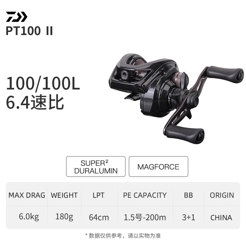 2025 NEW DAIWA PR100 Ⅱ Fishing Reel Baitcast Reel 3+1BB Gear Ratio 6.3/7.3:1 Max Drag 6kg Saltwater Reel 100/100L 100H/100HL