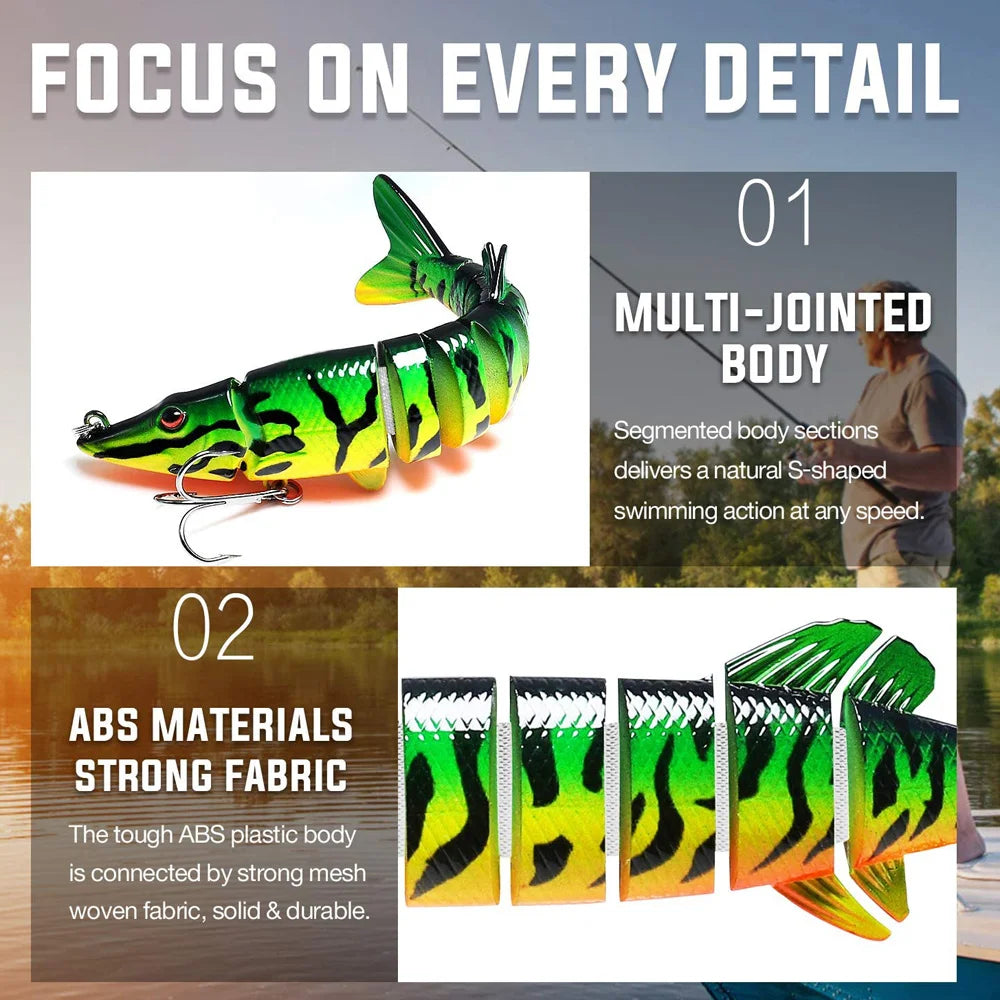 ANFS Fishing Lures for Bass, Pike Muskie Multi Jointed Swimbaits Slow Sinking Lures Freshwater/ Saltwater
