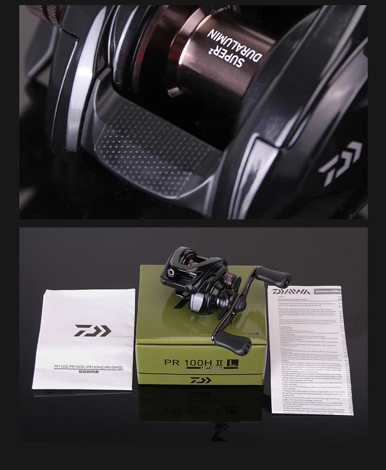 2025 NEW DAIWA PR100 Ⅱ Fishing Reel Baitcast Reel 3+1BB Gear Ratio 6.3/7.3:1 Max Drag 6kg Saltwater Reel 100/100L 100H/100HL