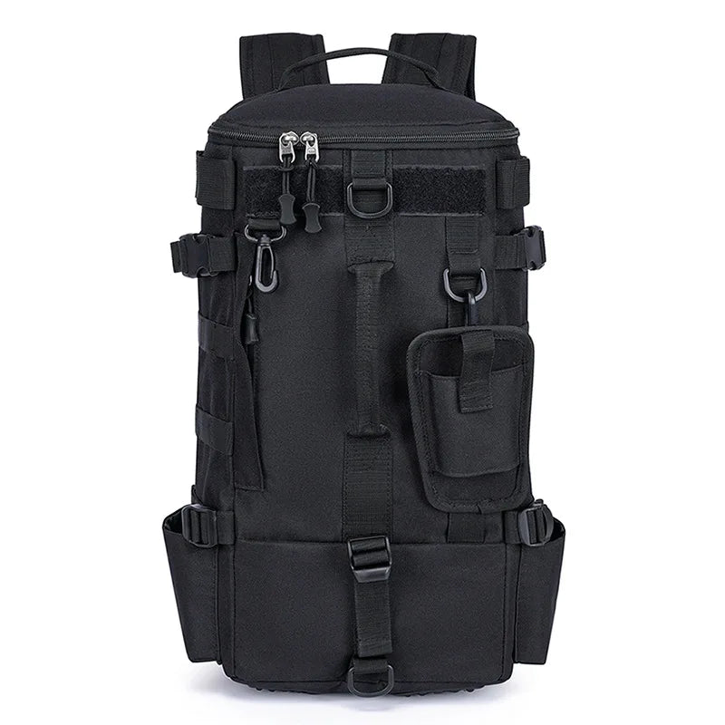 Tactical Fishing Backpack with Rod Holders – Waterproof MOLLE Tackle Bag for Camping, Hiking & Travel