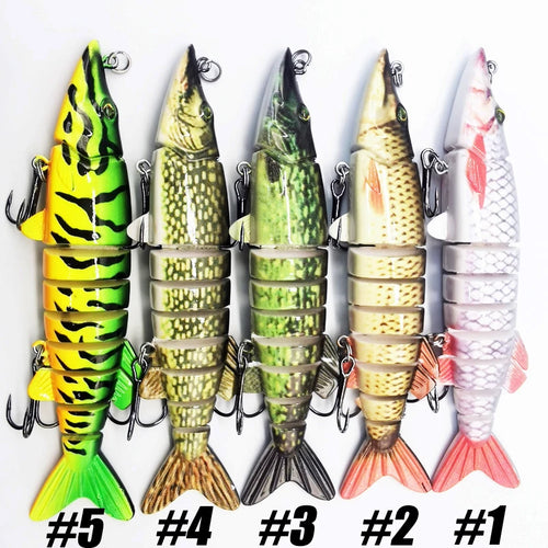 ANFS Fishing Lures for Bass, Pike Muskie Multi Jointed Swimbaits Slow Sinking Lures Freshwater/ Saltwater