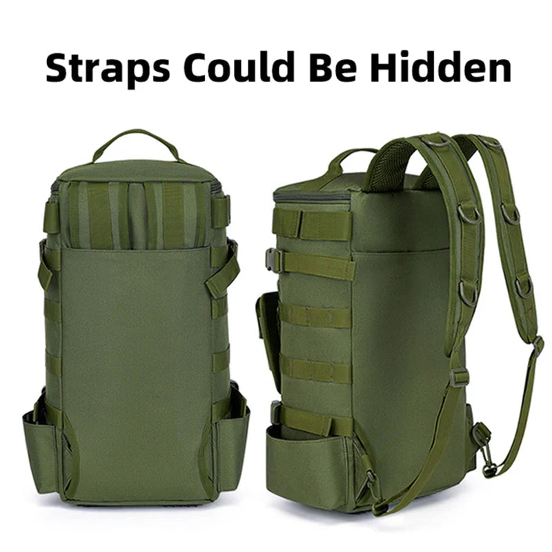 Tactical Fishing Backpack with Rod Holders – Waterproof MOLLE Tackle Bag for Camping, Hiking & Travel