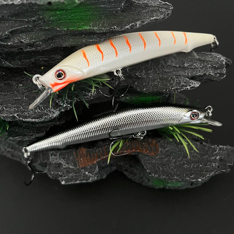 100mm/3.93 inches 10g/.35 oz Long Cast Sinking Minnow Salt Fresh Water Bass Pike Trout Striper Halibut Fishing Tackle