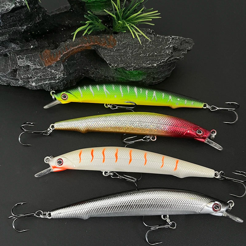 100mm/3.93 inches 10g/.35 oz Long Cast Sinking Minnow Salt Fresh Water Bass Pike Trout Striper Halibut Fishing Tackle
