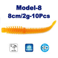 FishTrip 10pcs Soft Plastic Fishing Lures Worms Bait TPE Swimbaits for Ned Rig Hook Saltwater Fishing Tackle Trout Wobblers Carp