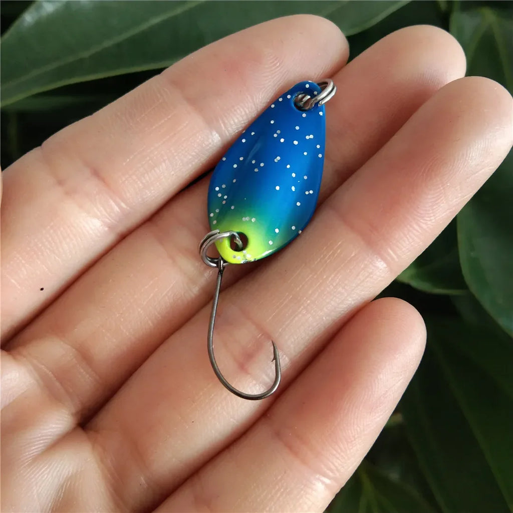 6pcs 1g 2g Fishing Spoons Metal Trout Lures Small Hard Bait Spinner Fishing Spoon with Single Hook