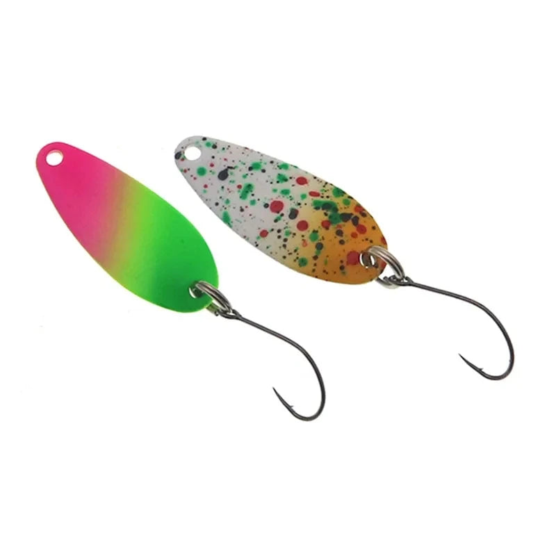 Trout Spoon Bait 3Pcs/Set 2g 28mm Metal Fishing Lure With Single Hook Hard Bait Lures Trout Perch Chub Salmon