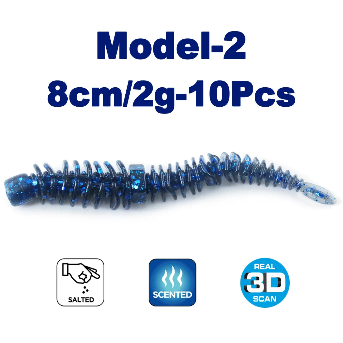 FishTrip 10pcs Soft Plastic Fishing Lures Worms Bait TPE Swimbaits for Ned Rig Hook Saltwater Fishing Tackle Trout Wobblers Carp