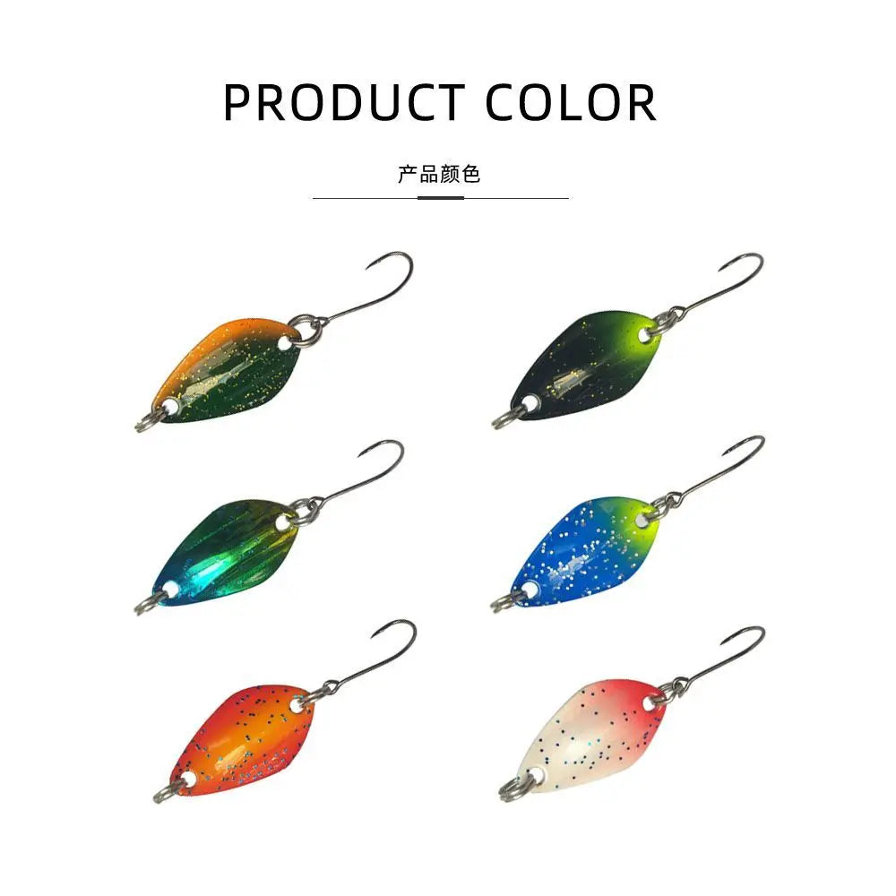 6pcs 1g 2g Fishing Spoons Metal Trout Lures Small Hard Bait Spinner Fishing Spoon with Single Hook