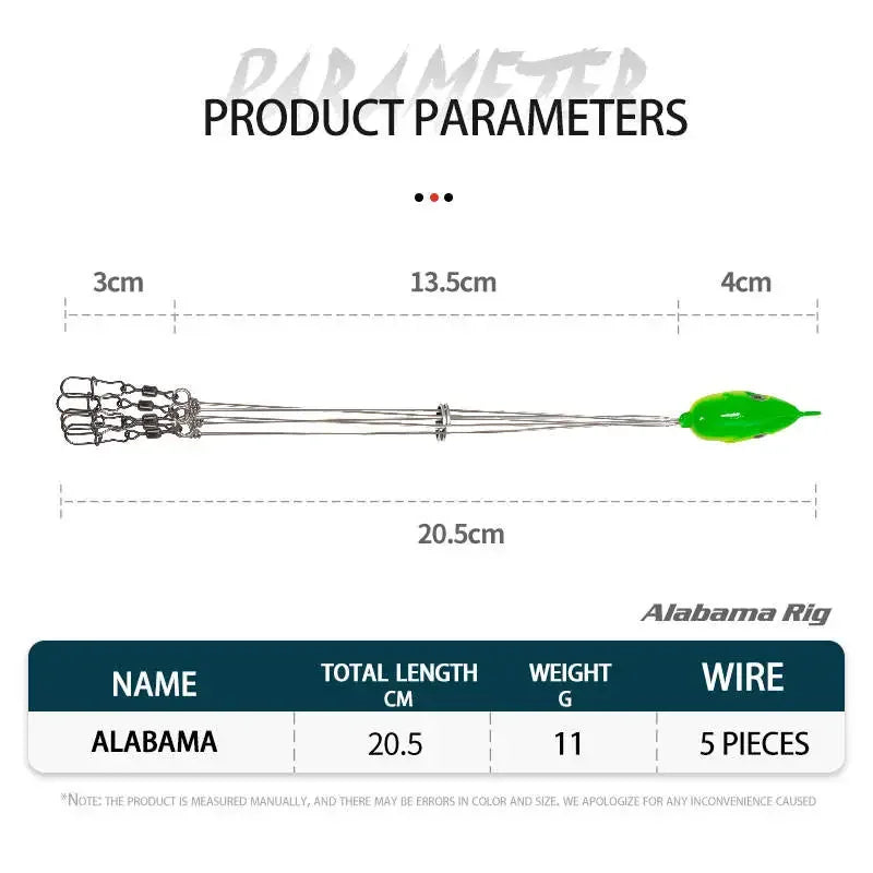 5 Arms Alabama Fishing Accessory for Bass Fishing with Barrel Swivels Bait Accessory