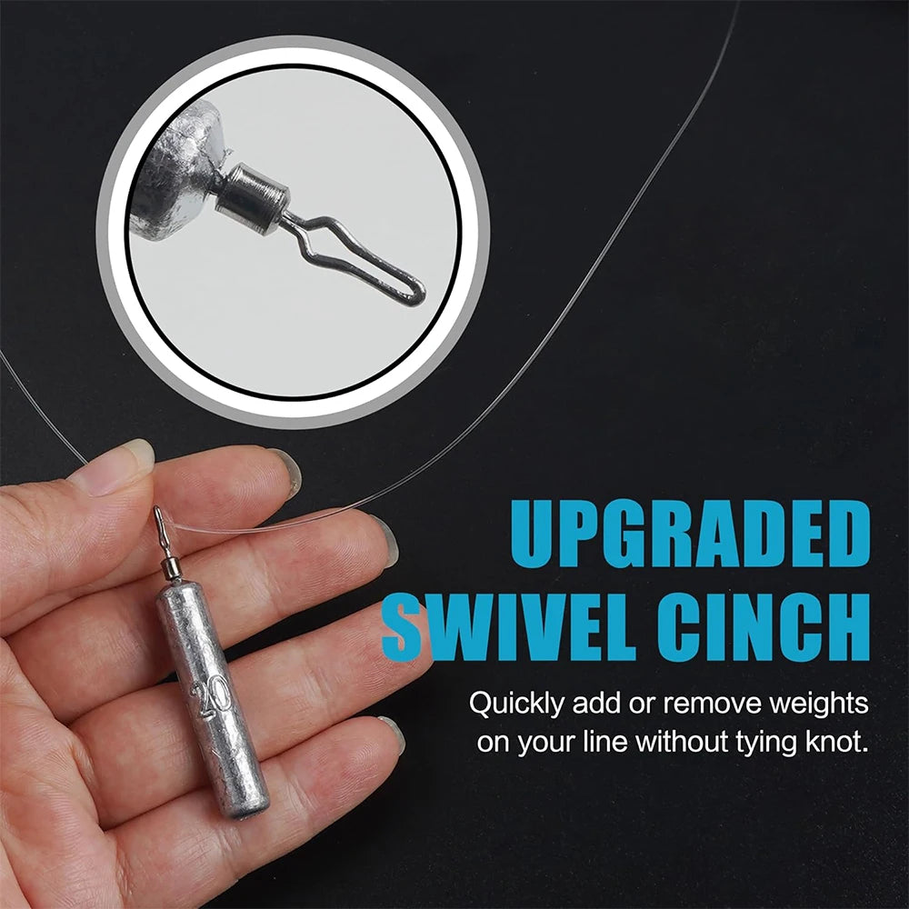 10Pcs Drop Shot Fishing Weights Pencil Weights Fishing Sinker No Snag Drop Shot Rig Skinny Sinkers for Bass Saltwater Freshwater