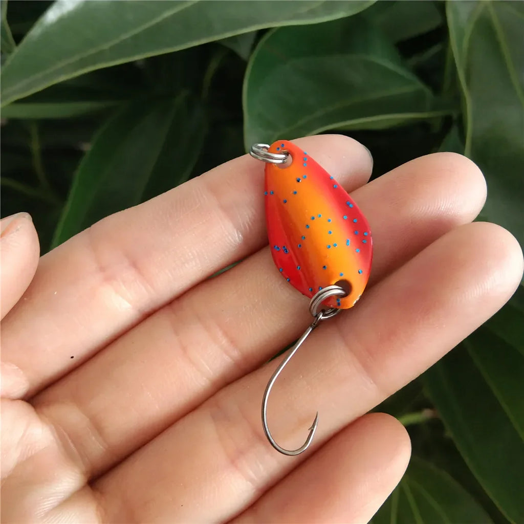 6pcs 1g 2g Fishing Spoons Metal Trout Lures Small Hard Bait Spinner Fishing Spoon with Single Hook