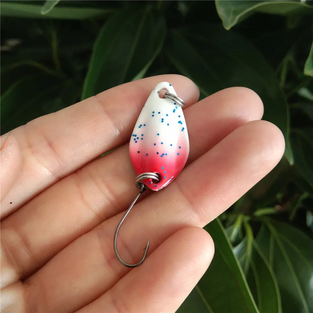 6pcs 1g 2g Fishing Spoons Metal Trout Lures Small Hard Bait Spinner Fishing Spoon with Single Hook