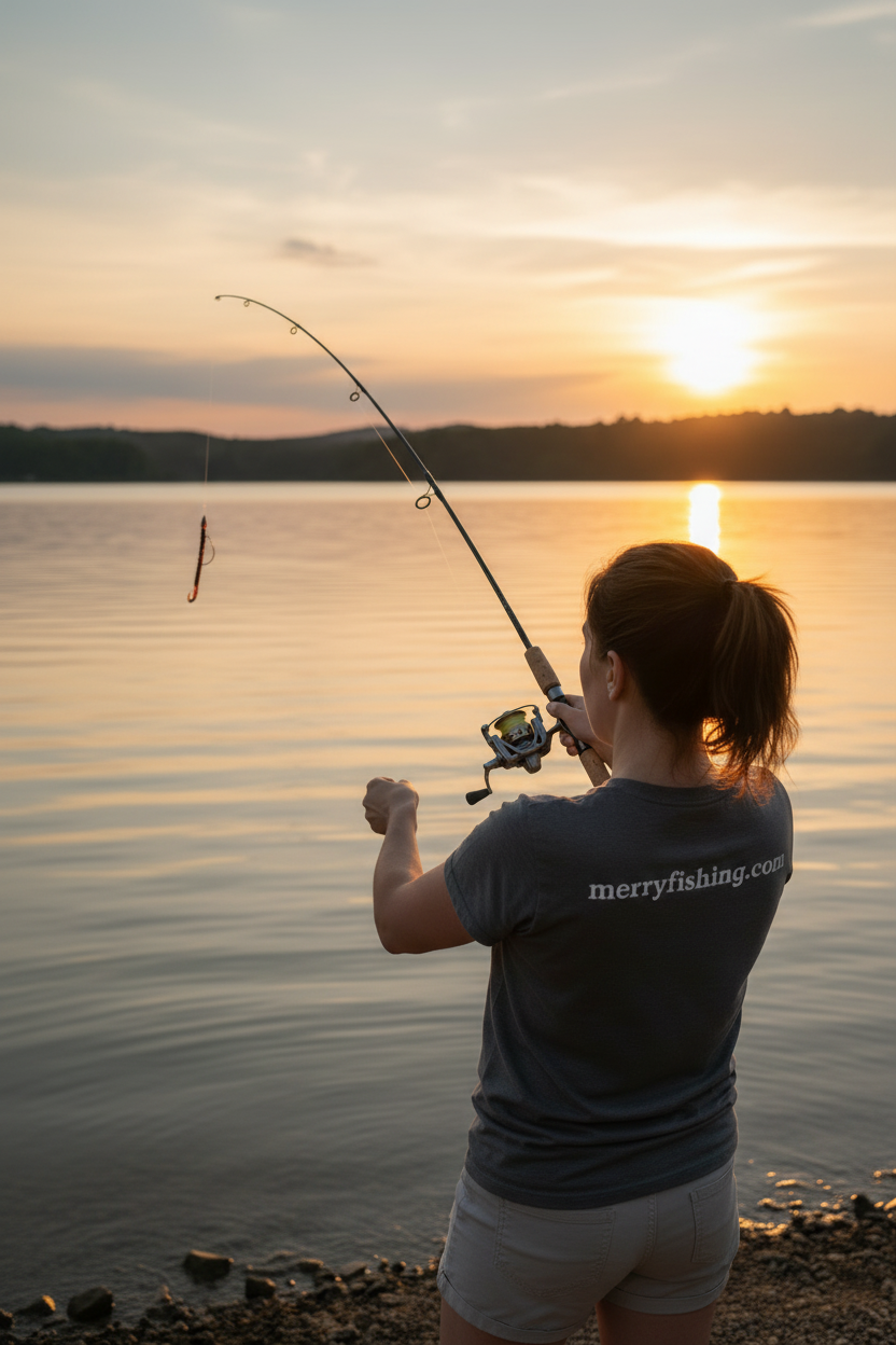 Curl Tail 6" – Angler Casting, Light Shorts, Wide Shot