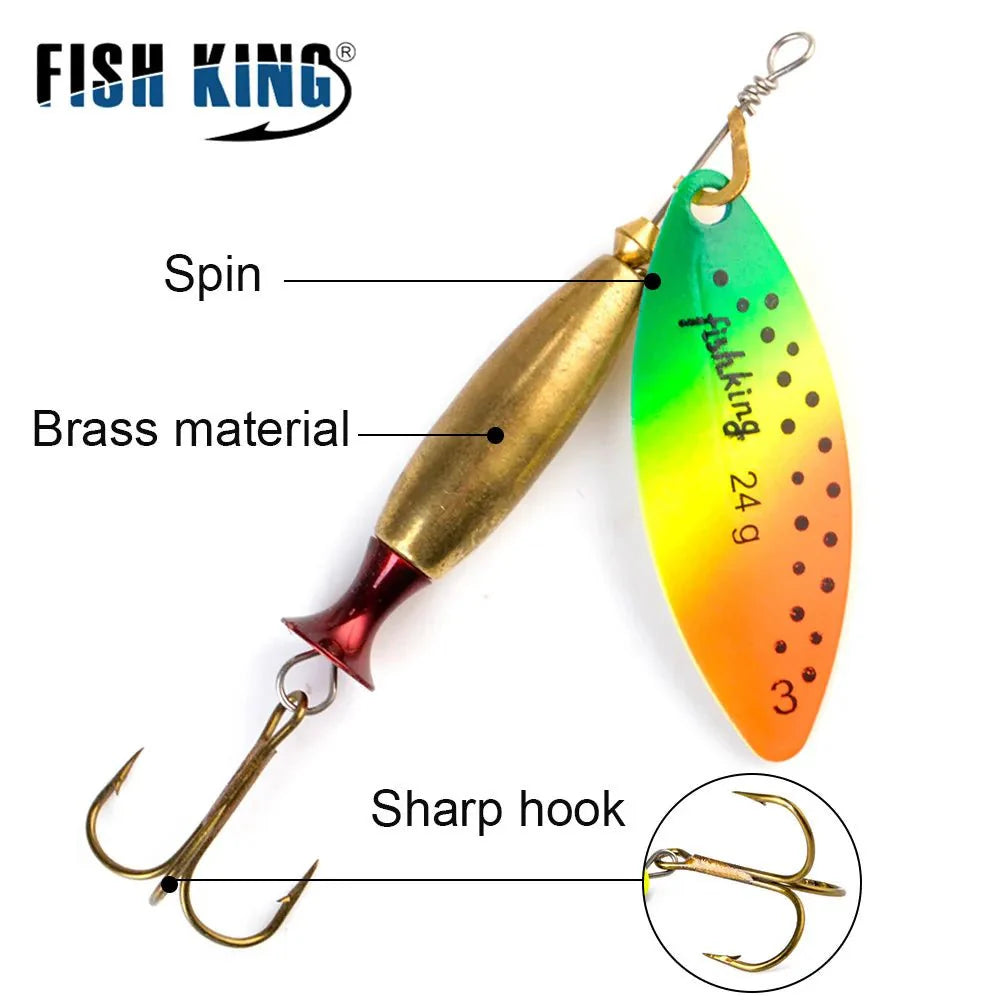 FISH KING Metal Spinner Lure | Long Cast Bait for Bass, Trout