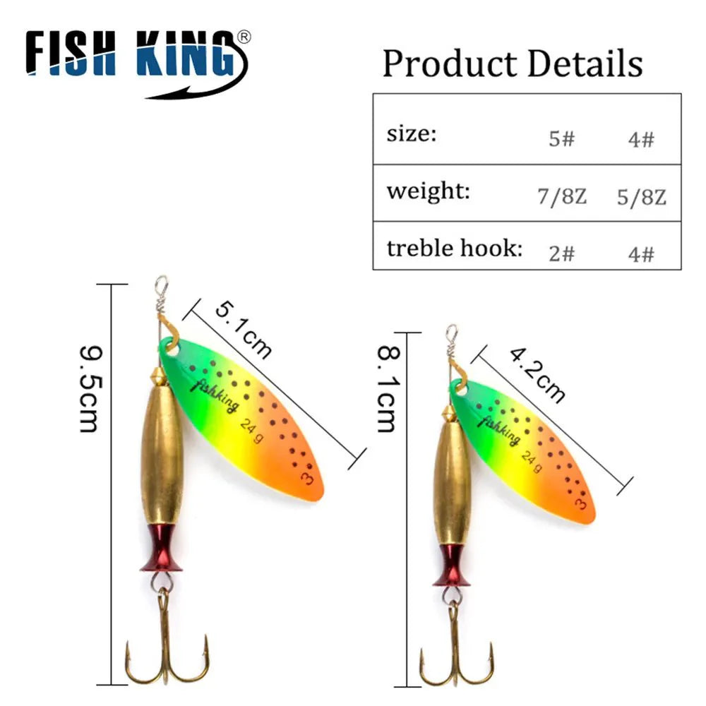 FISH KING Metal Spinner Lure | Long Cast Bait for Bass, Trout
